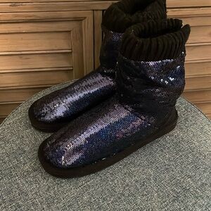 PINK Victoria Secret Indigo Sequin Boots